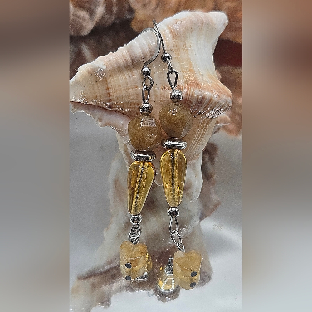 Elegant Silver and Gold Dangle Earrings